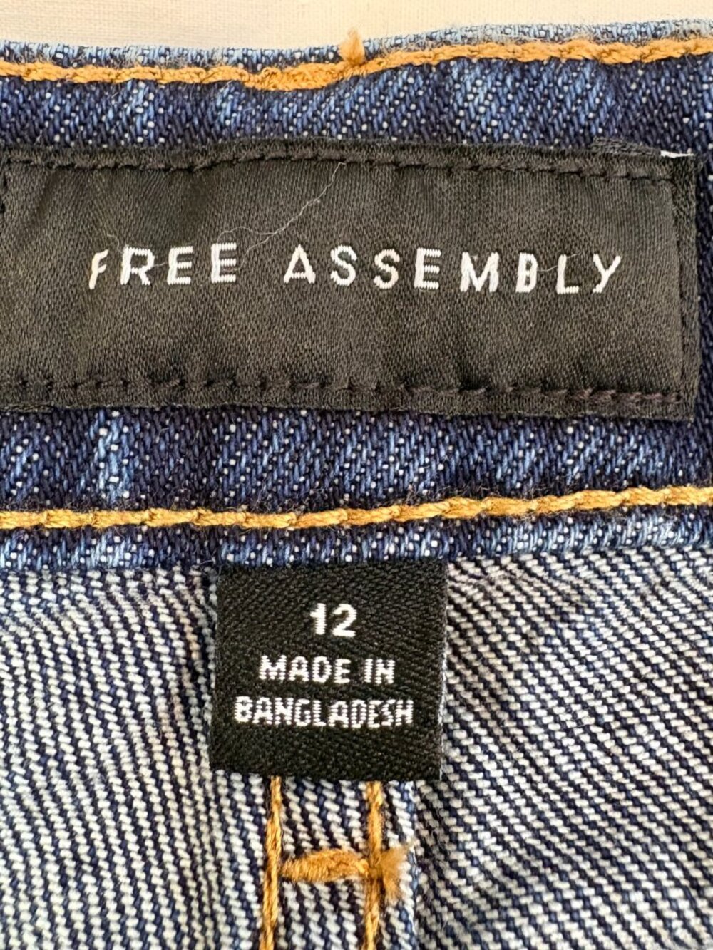 Free Assembly Wide Leg Jeans Raw Hem Dark Wash Denim 12 - Picture 8 of 10